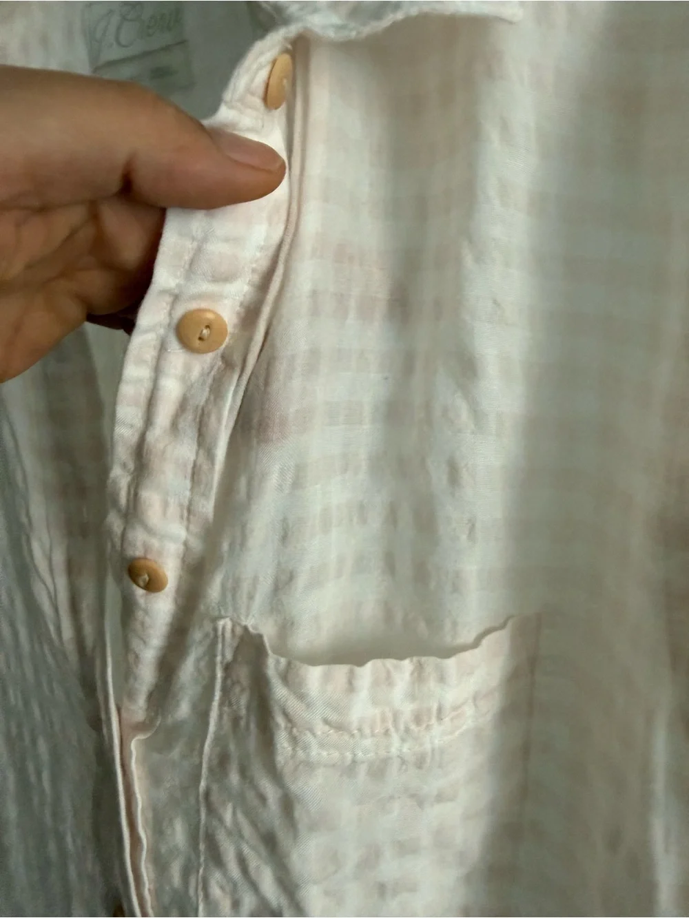 J. Crew Light Pink Textured Button Shirt S